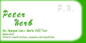 peter werb business card